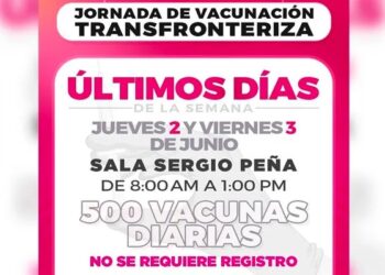 Serán jueves y viernes últimos días de Vacunación Transfronteriza en NLD